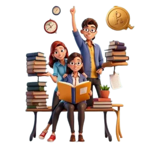 a group of students in library