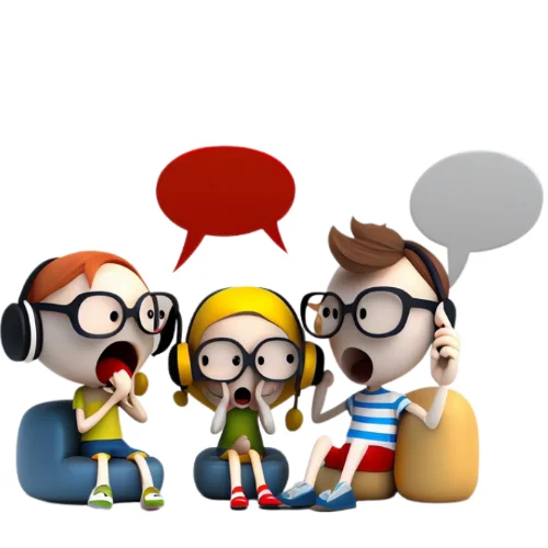 3d render of person talking to each other